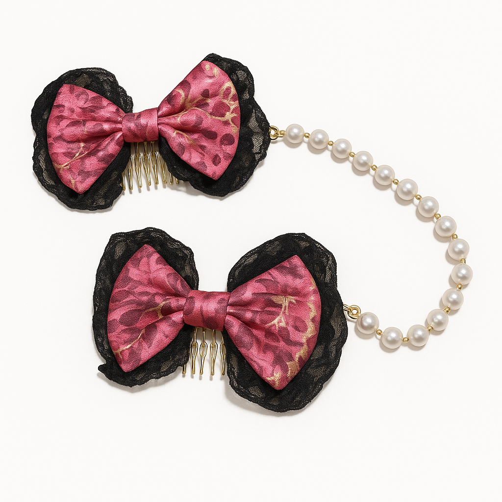 🦋プリンセス2連パールリボンコーム🦋